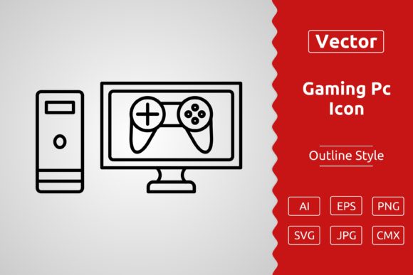 Craft a Digital Identity with a Vector Gaming PC Outline Icon
