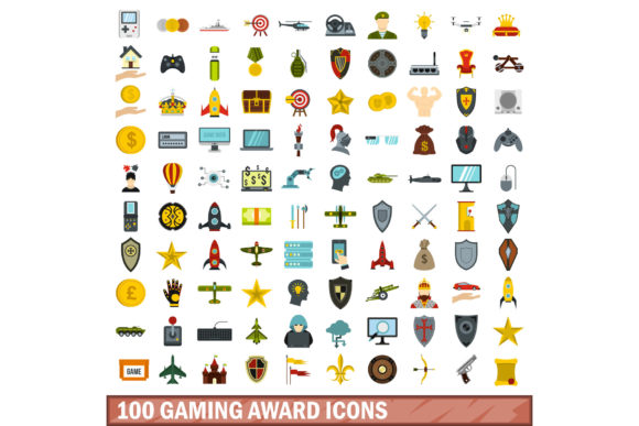 The Essential Role of a 100 Gaming Award Icons Set in Flat Style for Modern Design Projects