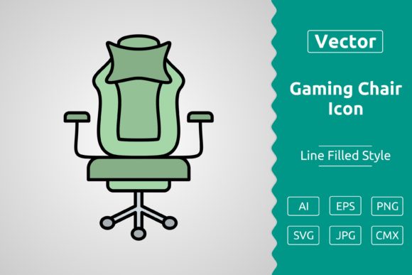 Vector Gaming Chair Filled Outline Icon: A Versatile Design Asset