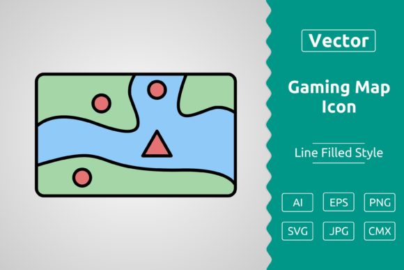Vector Gaming Map Filled Outline Icon: A Versatile Tool for Design Projects