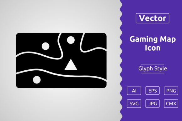 Vector Gaming Map Glyph Icon: A Versatile Design Asset