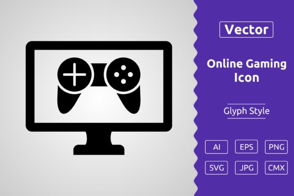 Vector Online Gaming Glyph Icon: A Versatile Design Asset for Modern Projects